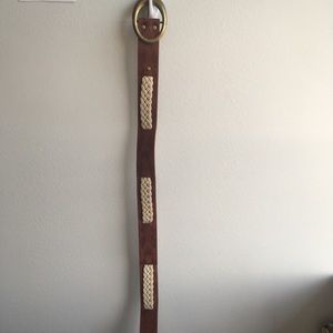 Brown Embossed and Woven Belt